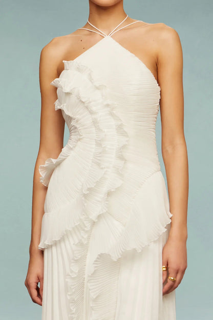 Amelia | Women Maxi Wedding Guest Dress with One Shoulder Design